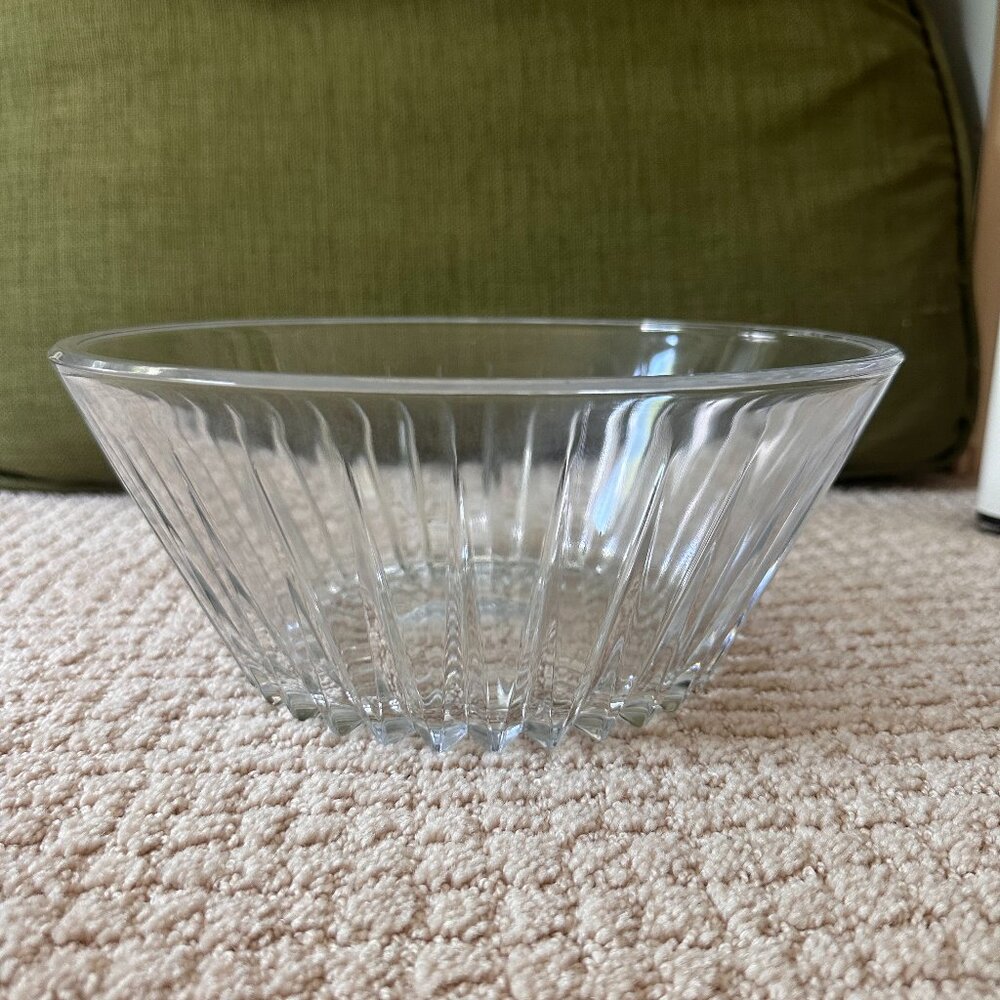 Vtg Val St Lambert Balmoral Cut Crystal Salad Serving Vide Poche Bowl 9.75" dia
